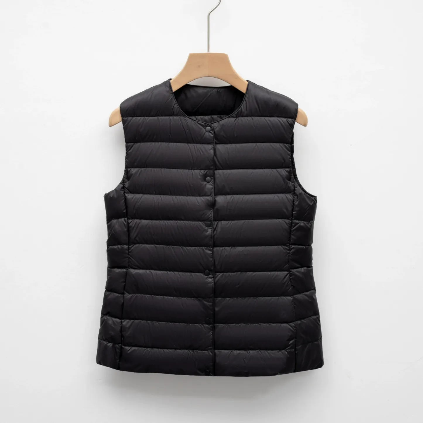 Lightweight down jacket for women, short, round neck