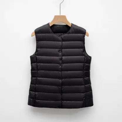 Lightweight down jacket for women, short, round neck