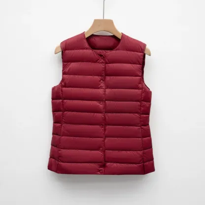 Lightweight down jacket for women, short, round neck