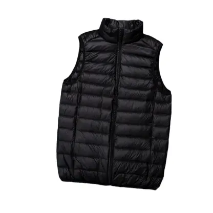 New autumn/winter lightweight down vest with stand-up collar for men