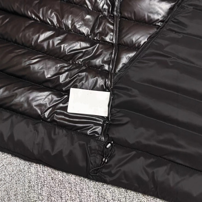 Solid color casual warm zipper stand collar goose down vest