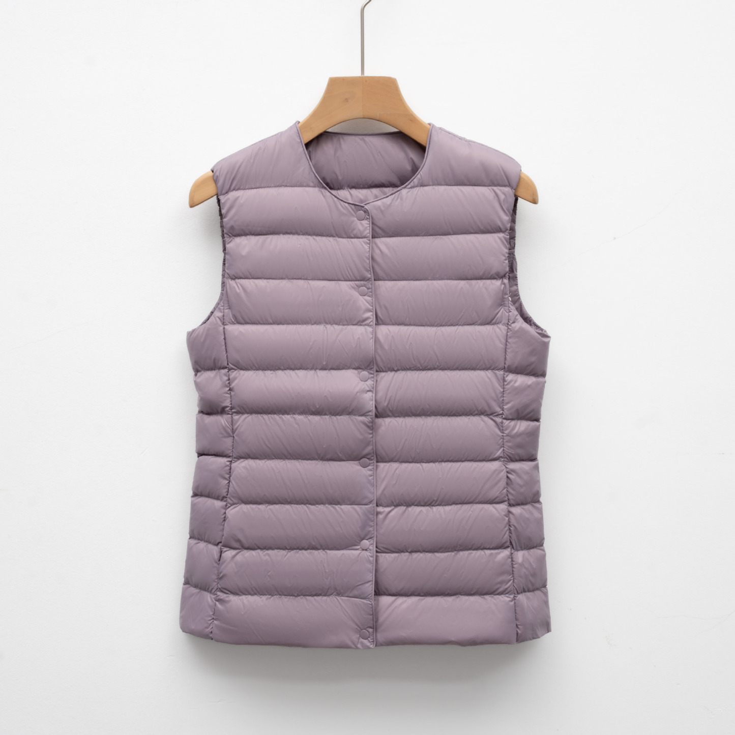 Lightweight down jacket for women, short, round neck