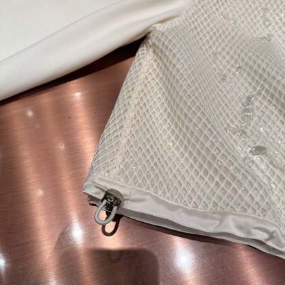 Mesh fabric, stylish long-sleeved hooded sweatshirt/short jacket