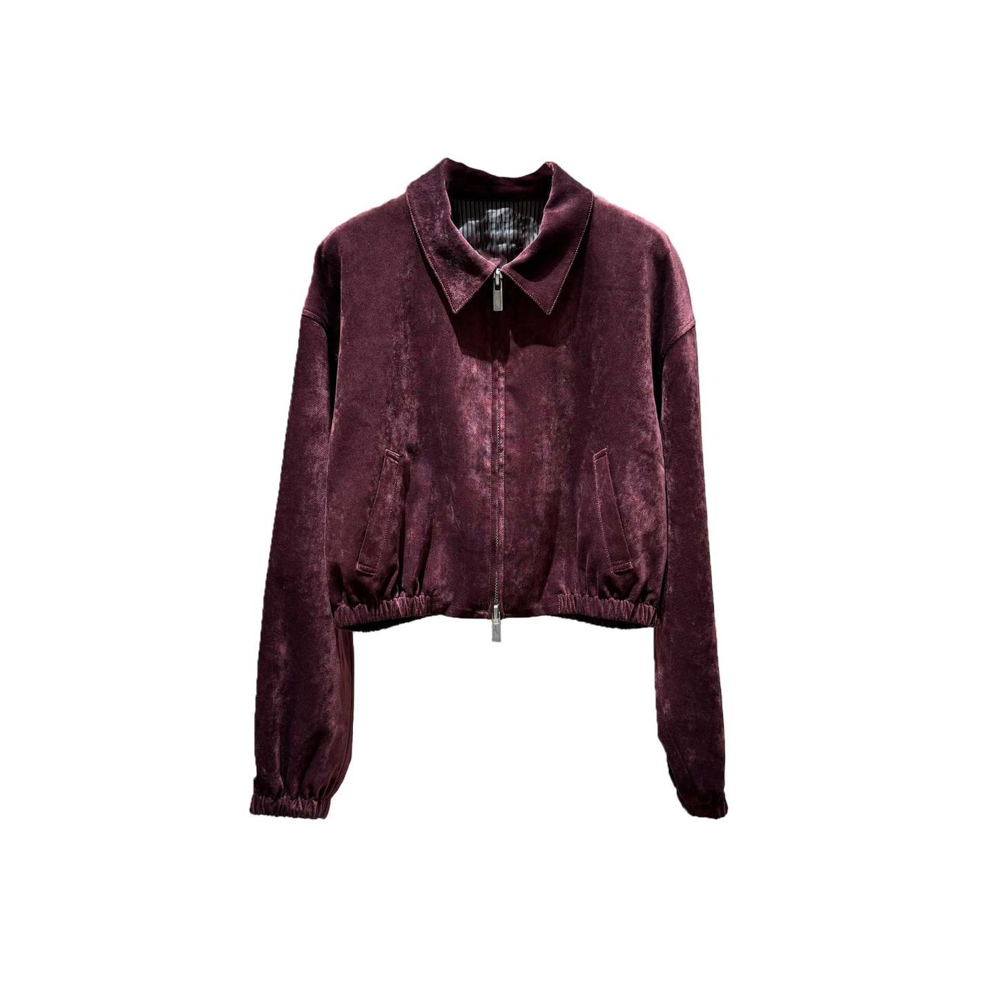 Red Christmas/New Year long-sleeved zippered short jacket/coat