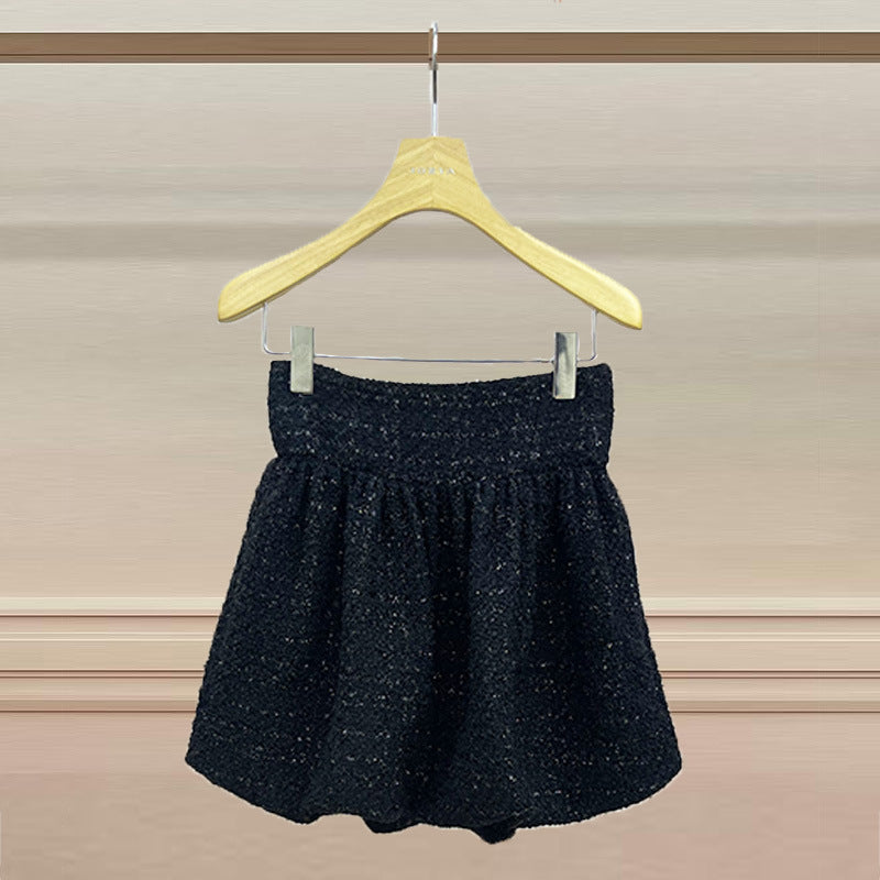 French-style high-waisted skirt two-piece set