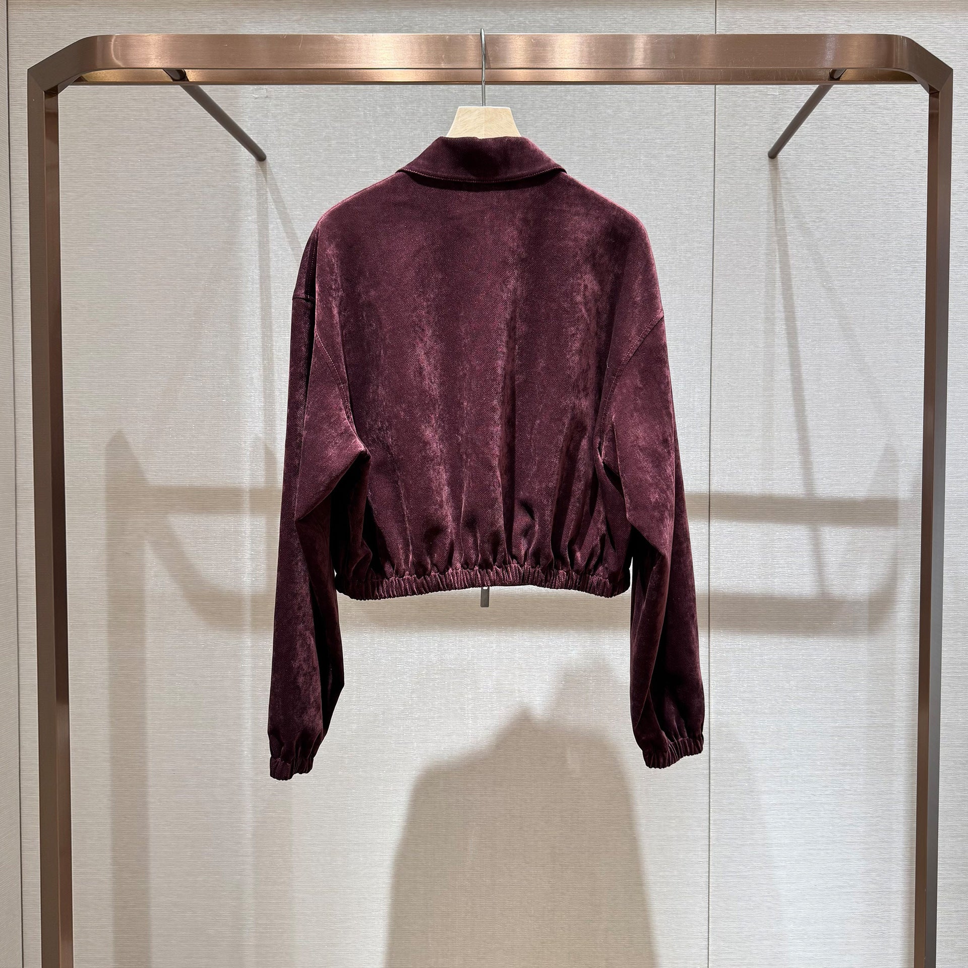 Red Christmas/New Year long-sleeved zippered short jacket/coat