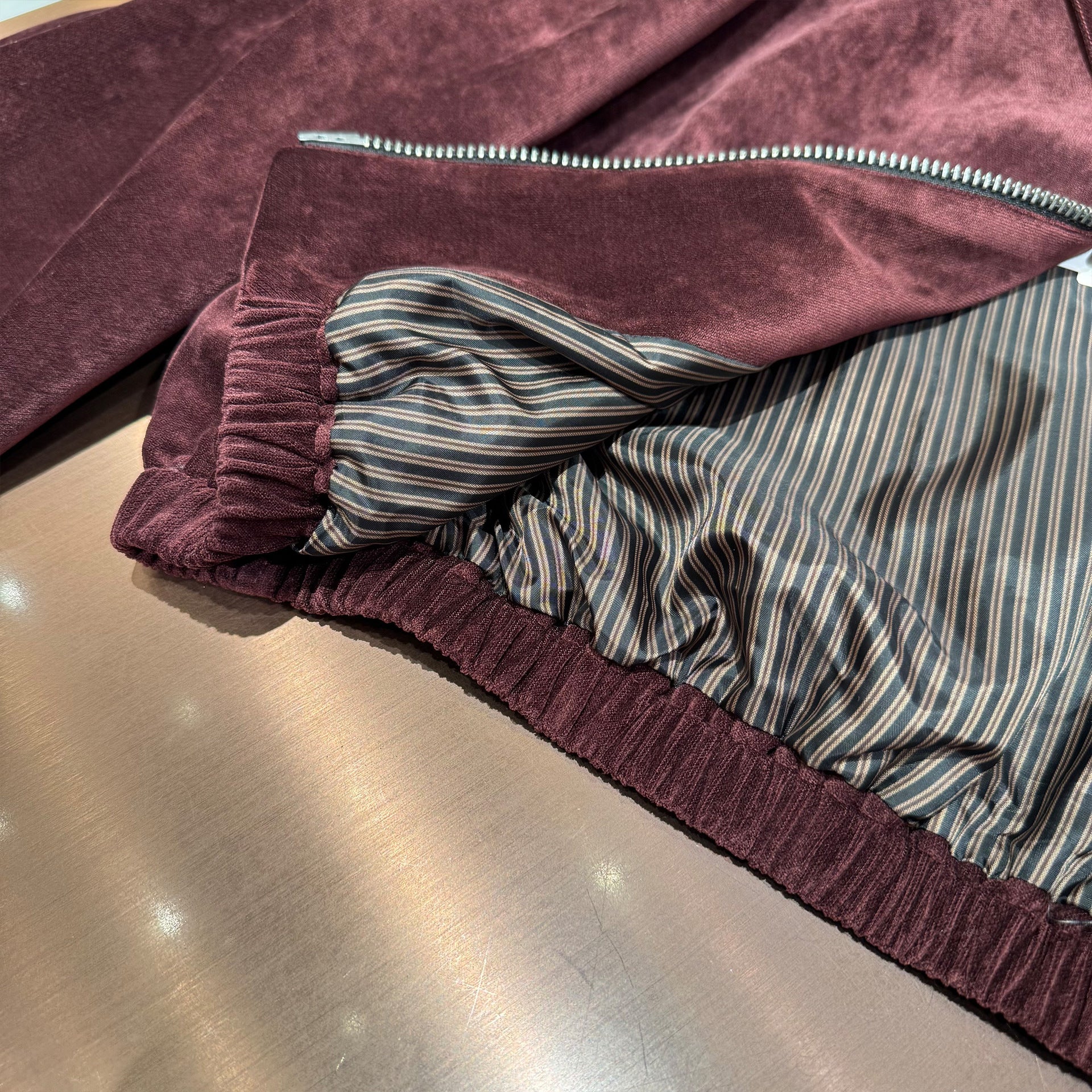 Red Christmas/New Year long-sleeved zippered short jacket/coat