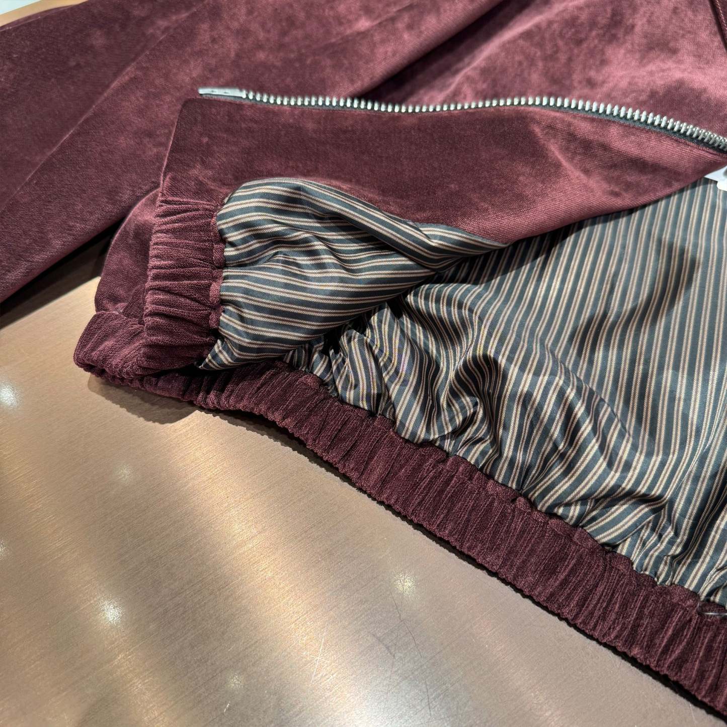 Red Christmas/New Year long-sleeved zippered short jacket/coat