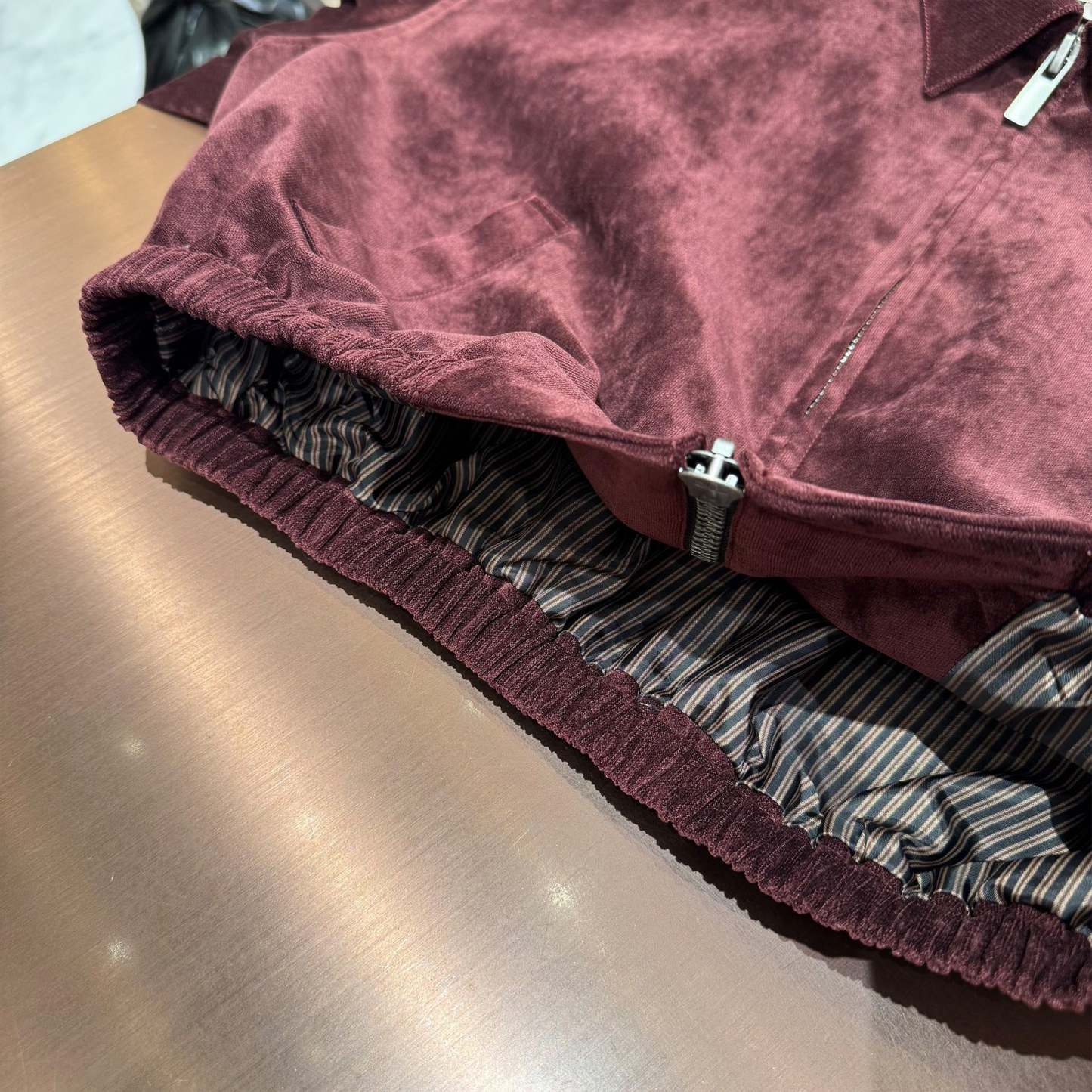 Red Christmas/New Year long-sleeved zippered short jacket/coat