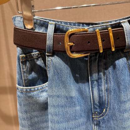 Blue high-waisted, relaxed-fit, wide-leg denim jeans