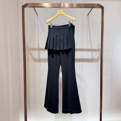 Black high-waisted, paneled, casual and versatile athletic pants