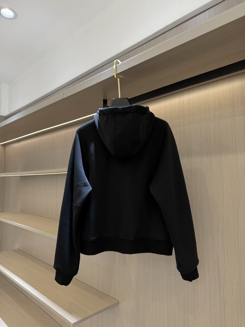 Athletic zip-up hooded cardigan sweatshirt