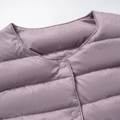 Lightweight down jacket for women, short, round neck