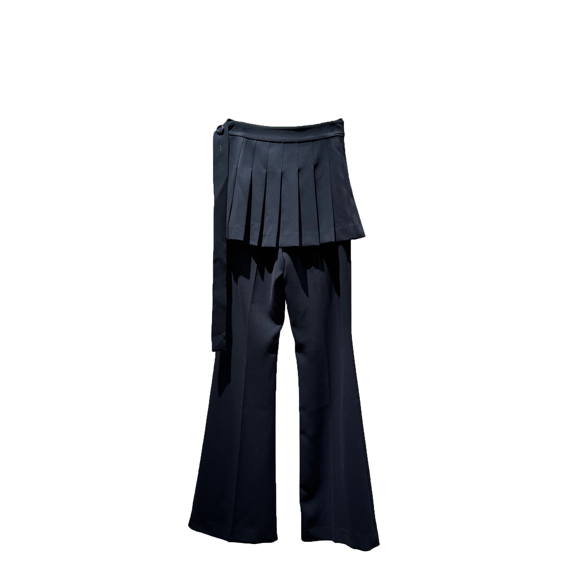 Black high-waisted, paneled, casual and versatile athletic pants