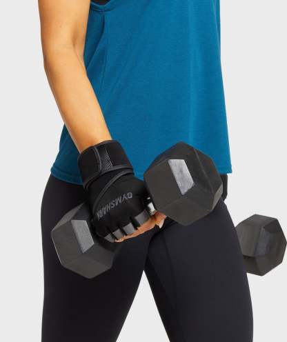 Gymthtshark Wrap Lifting Gloves - Black