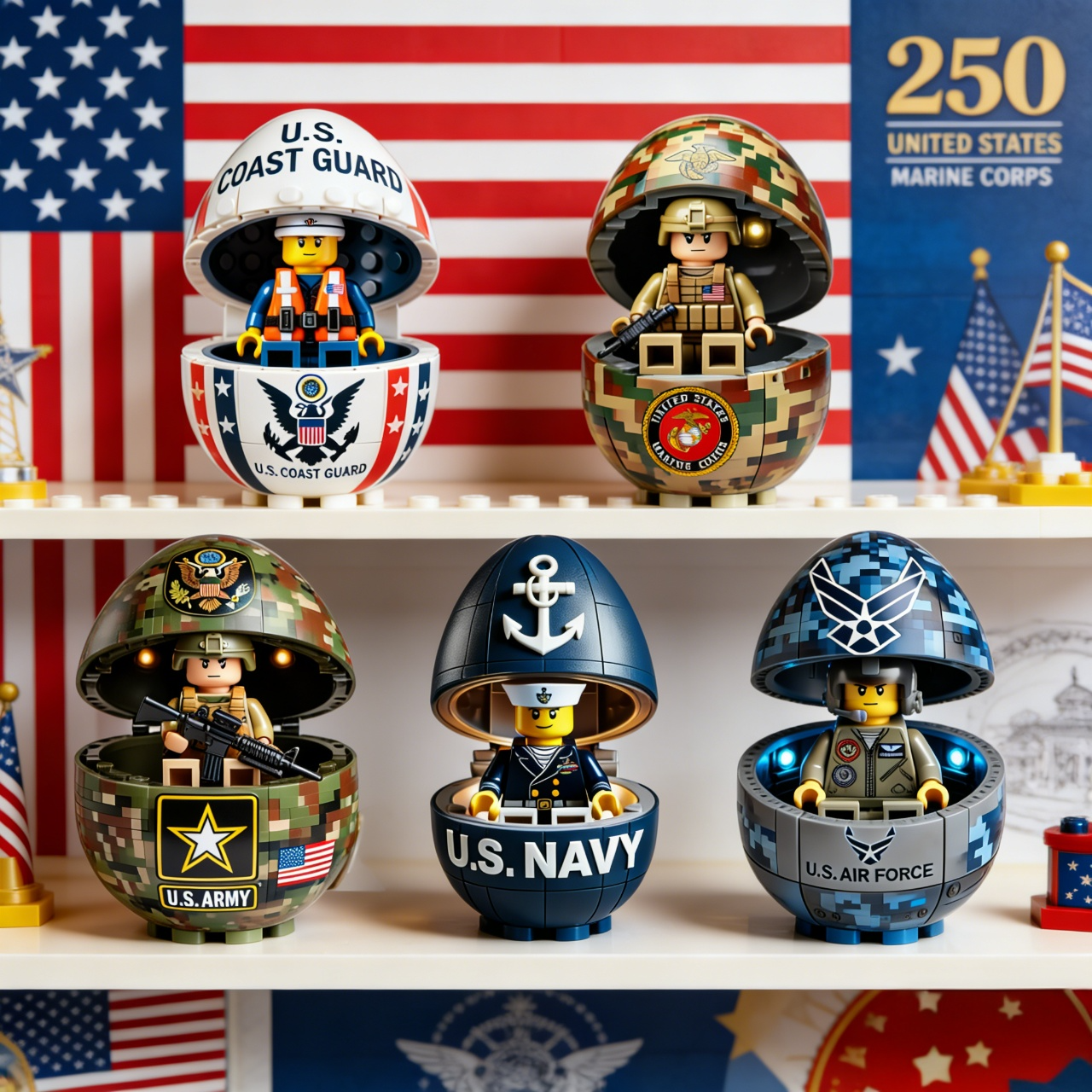 U.S. Military Surprise Helmet Collector Set - 100% Made in the USA