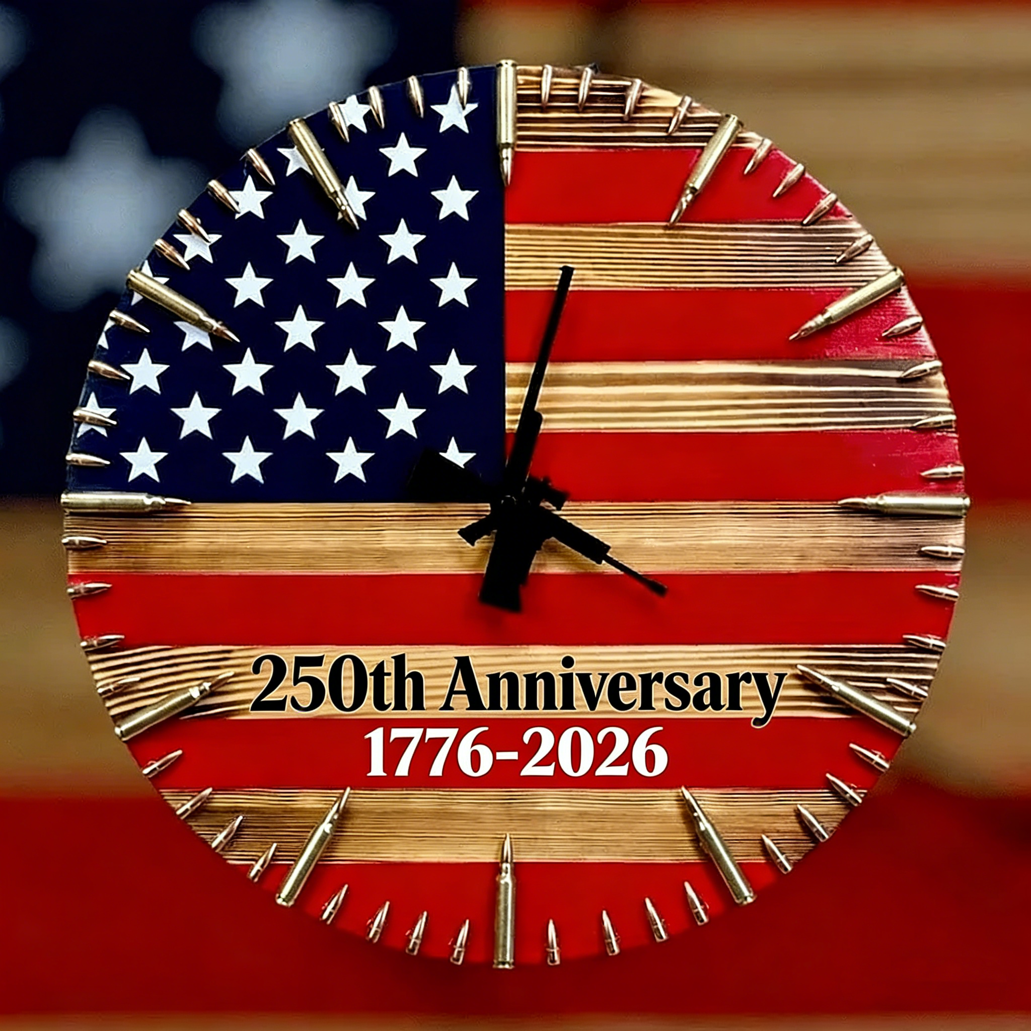 🔥Handmade 250th Anniversay Flag Patriotic Clock - 100% Made in USA