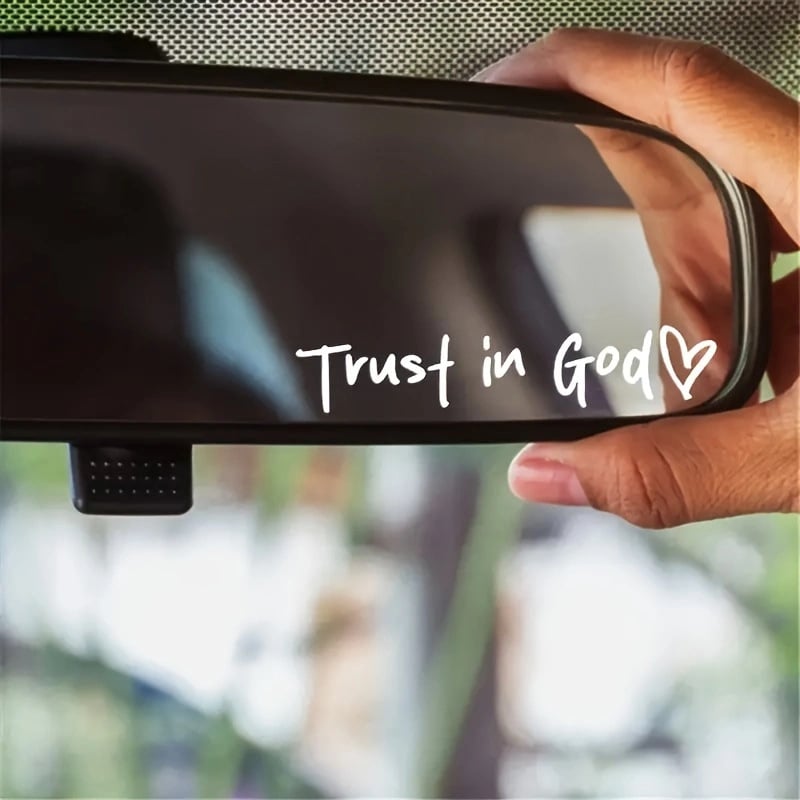 Trust in God Car Rearview Mirror Sticker, Ideal Christian Gift🎁