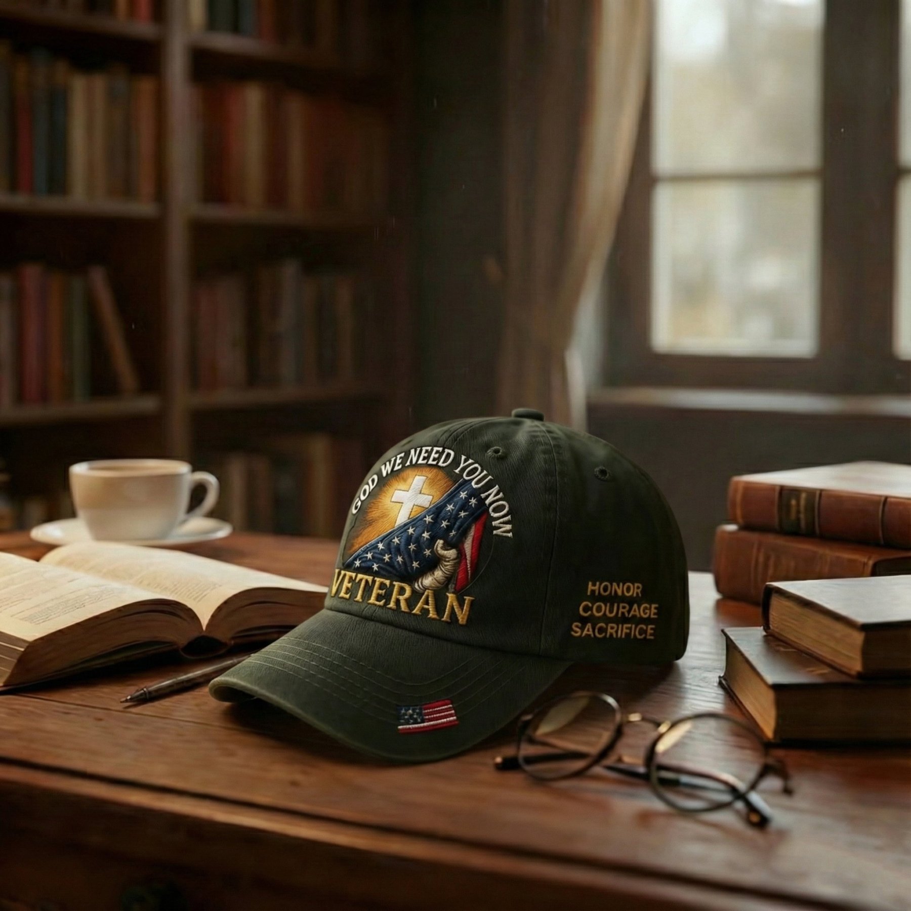 🔥 LAST DAY 49% OFF! ✝️ Faith & Honor Hand-Embroidered Christian Cap