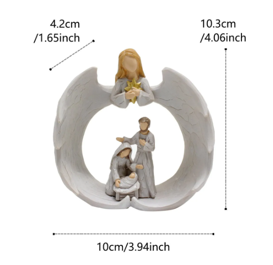 Angel Holy Family Figurine