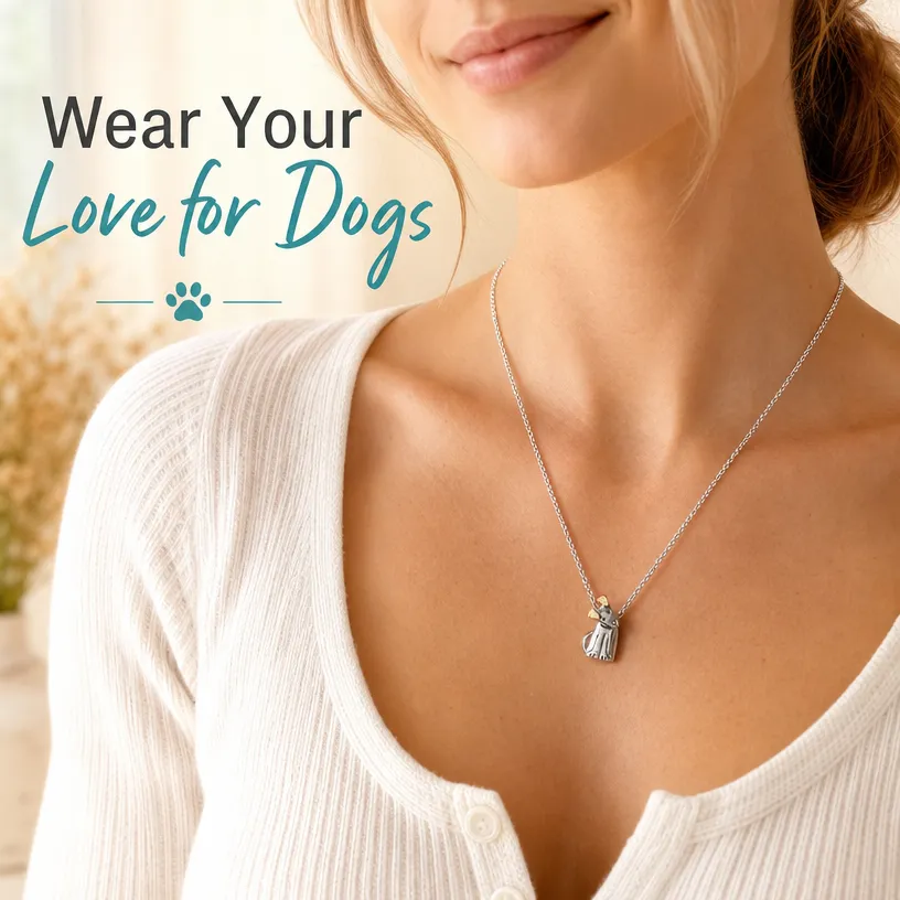Good Listener Loyal Companion Sterling Silver Dog Pendant Necklace
