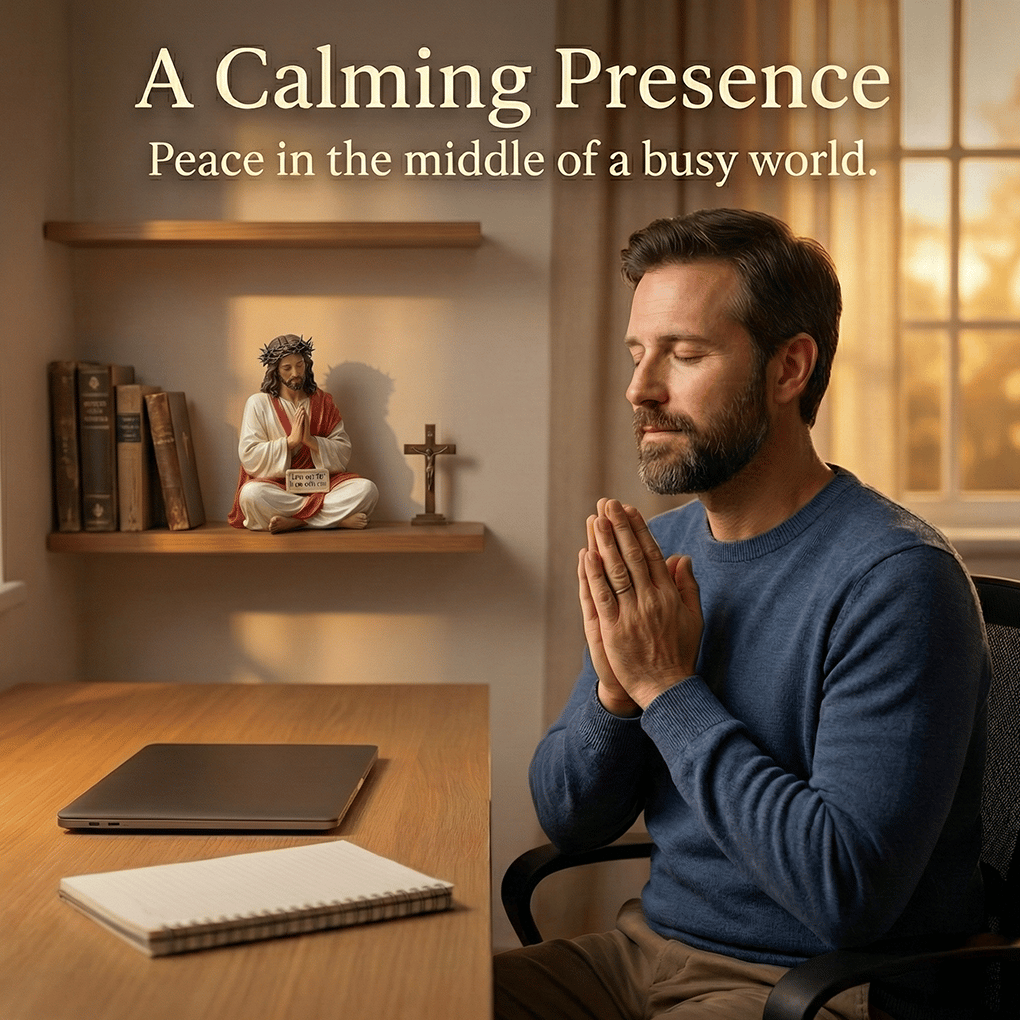 ✝️Peaceful Desk Companions ✨ Handcrafted Jesus & Virgin Mary Figurines