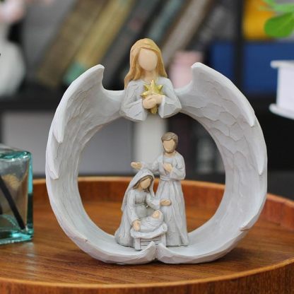 Angel Holy Family Figurine