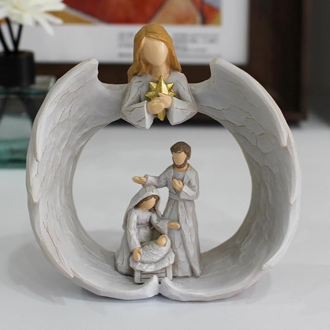 Angel Holy Family Figurine