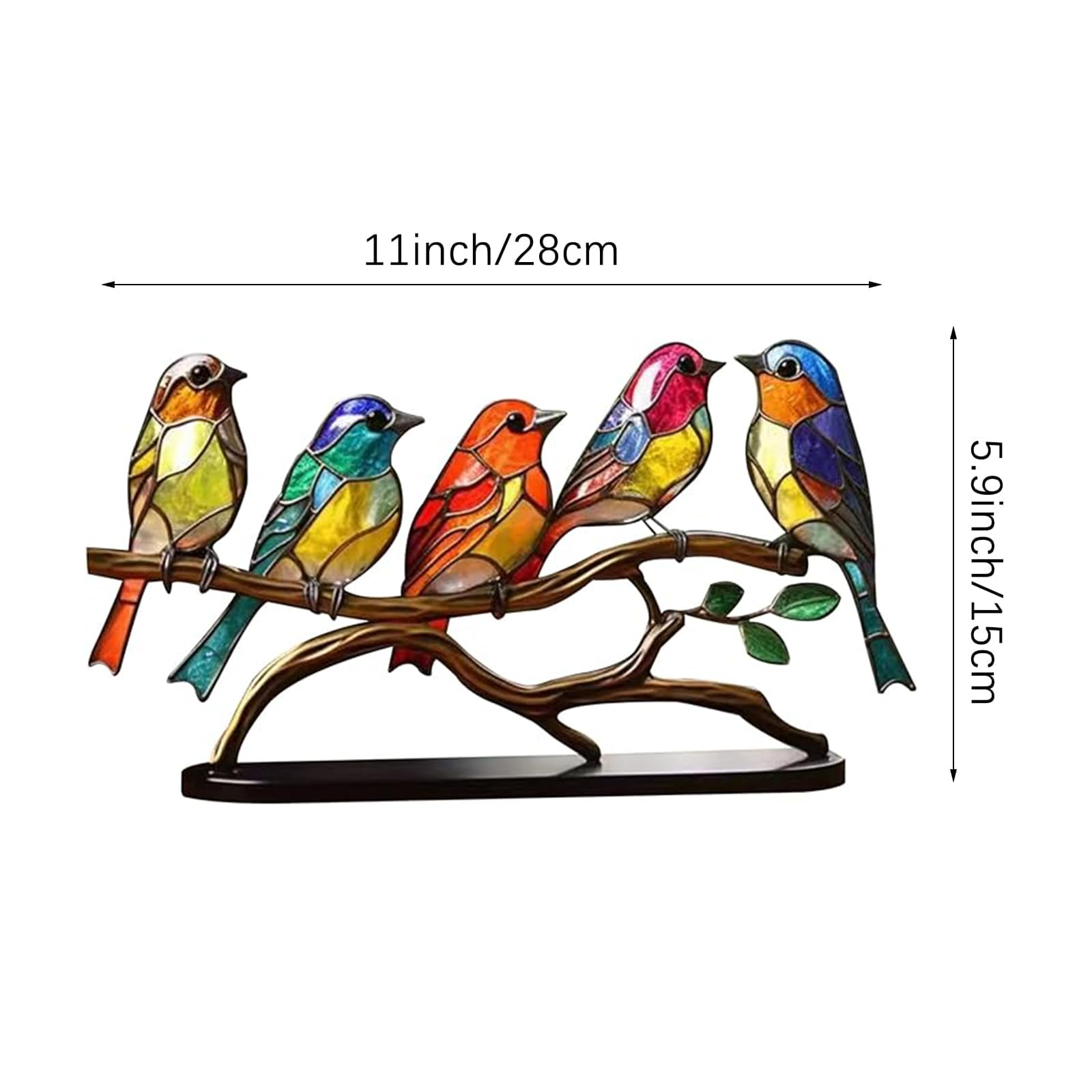 💕Handmade Colorful Birds on Branch Desktop Ornaments🐦