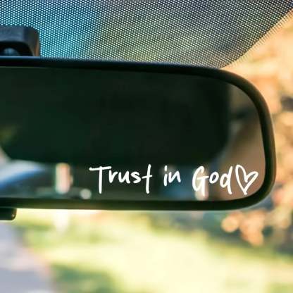 Trust in God Car Rearview Mirror Sticker, Ideal Christian Gift🎁