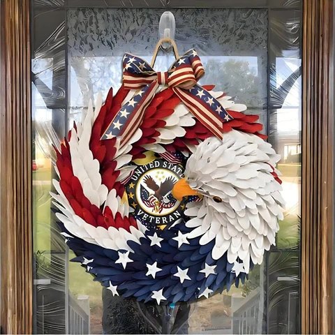 🔥Handmade U.S Eagle 250th Anniversary Patriotic Wreath💖BUY 2 FREE SHIPPING ONLY TODAY !