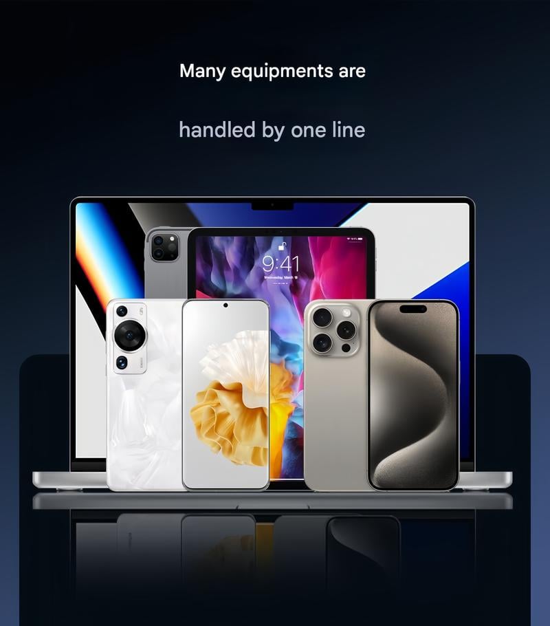 basemo Invisible Holder Charger Cable with Stand, 240w super fast charging 2-in-1 Fast Charging Cord & Phone Stand for Gaming, Office, Car Travel, Compatible with iPhone Samsung Type-C charging cable Black