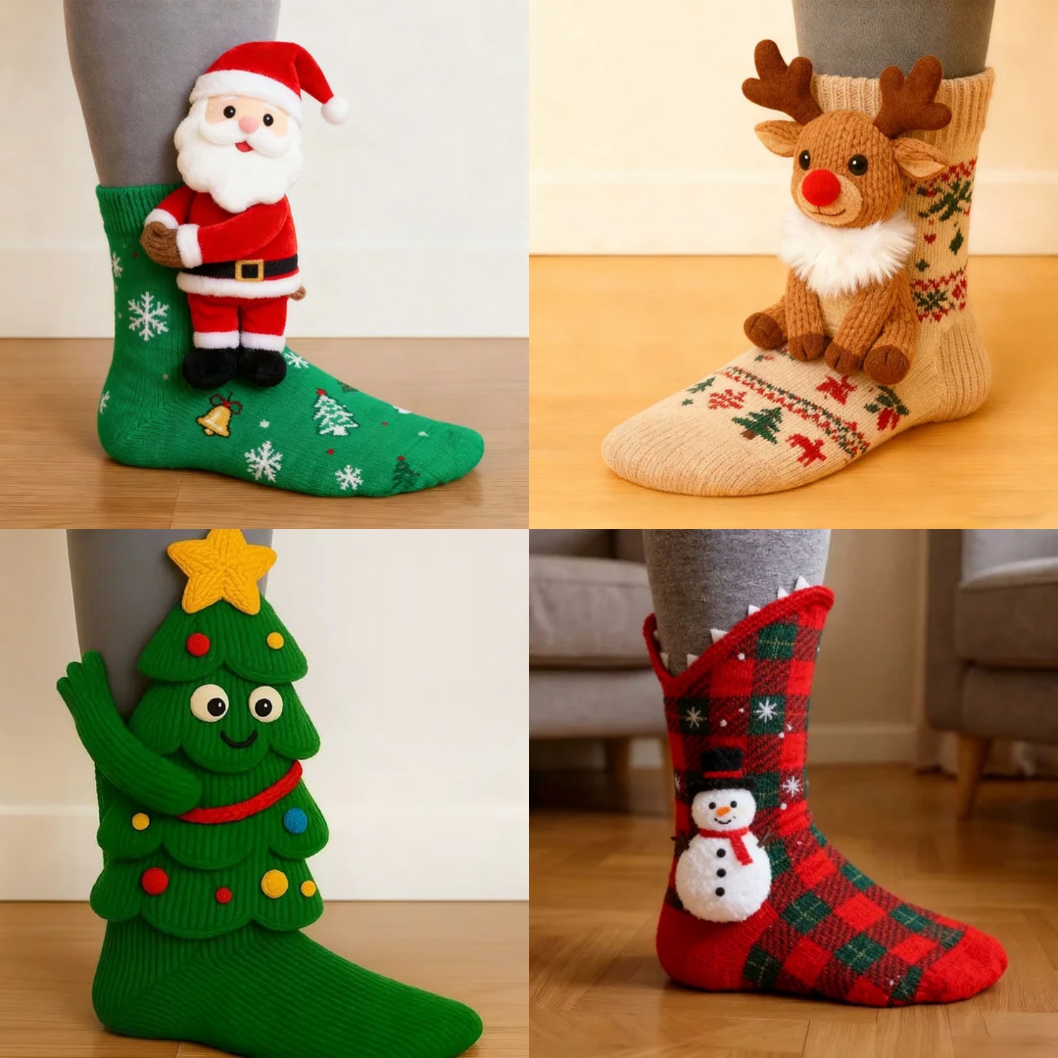 🔥HOT SALE🦥3D Animal Socks Christmas Edition🧦
