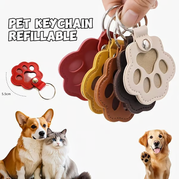 (🌲Early Christmas Sale- 49% OFF)🐱Cats & 🐶Dogs Paw Shaped Leather Keychain - BUY 5 GET EXTRA 20% OFF