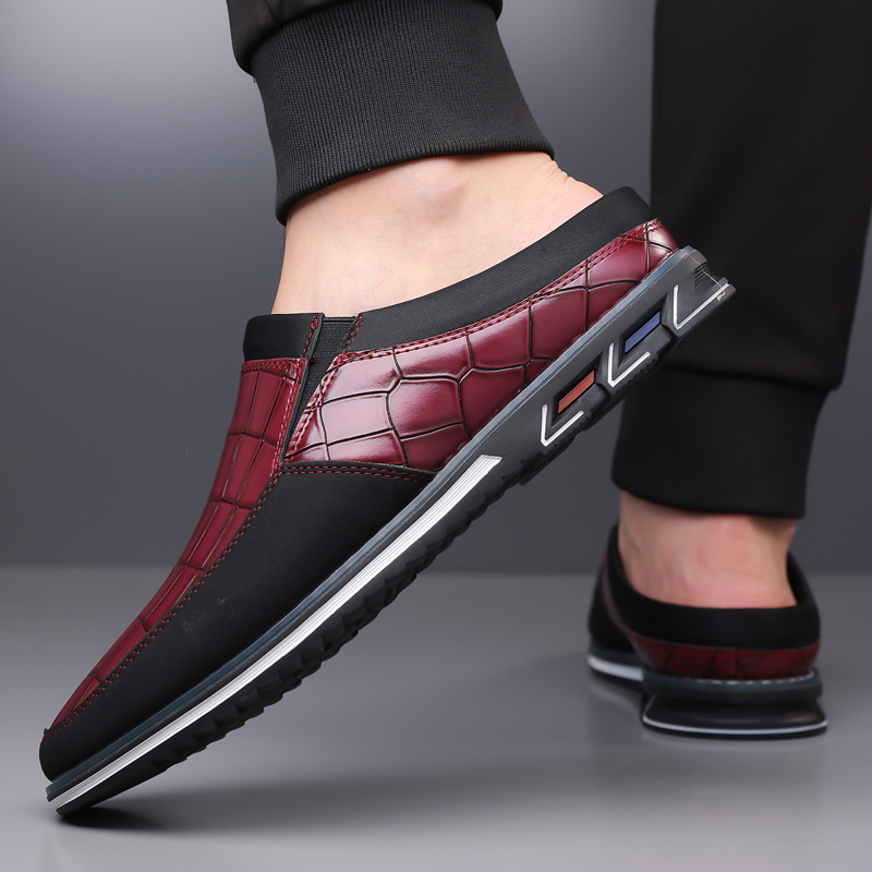 Men's Fashion Calfskin Leather Slippers