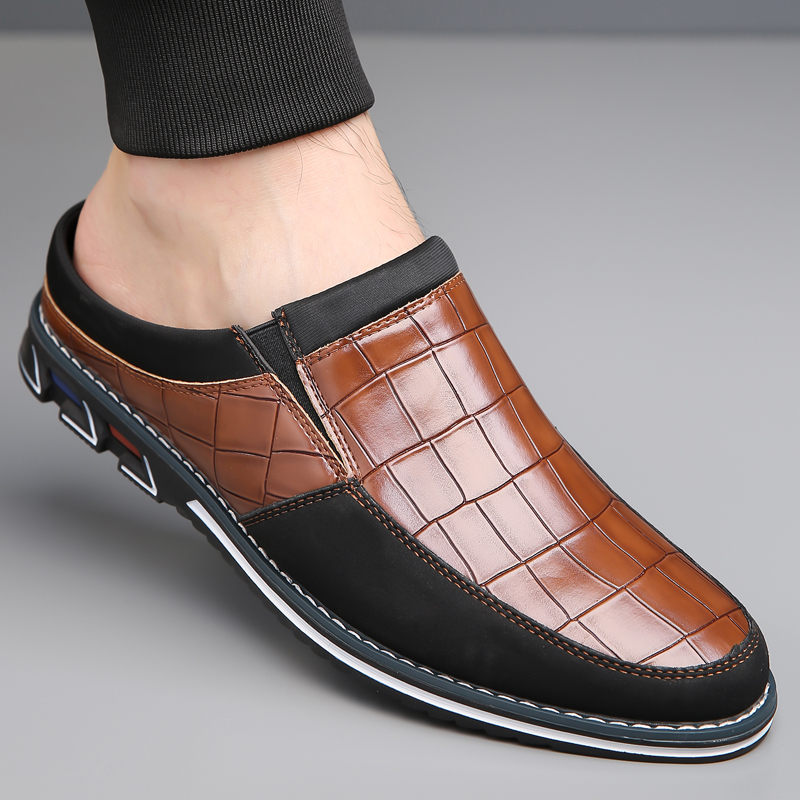 Men's Fashion Calfskin Leather Slippers