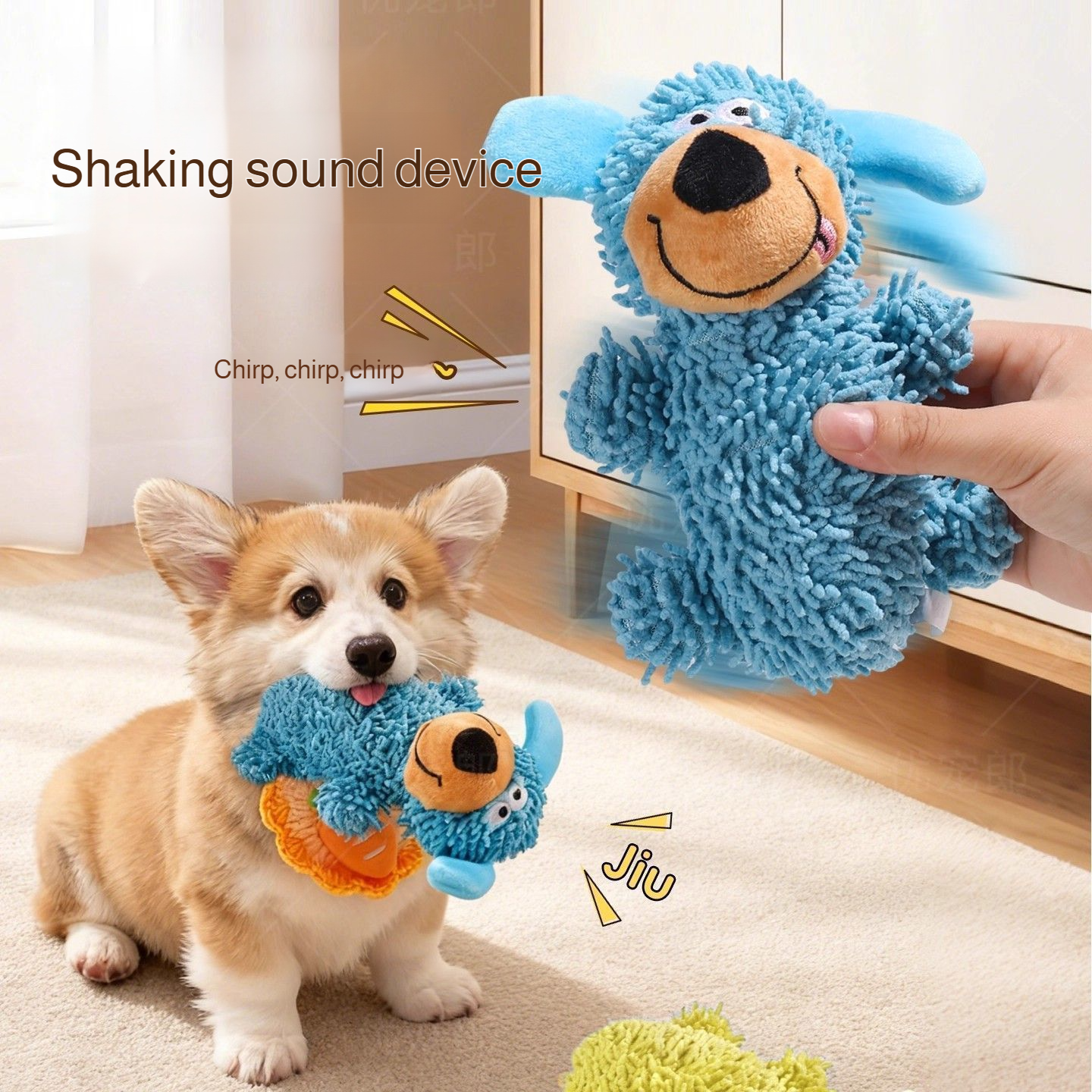Interactive Dog Mop Toy | Squeaky Chew Toy for Teeth Cleaning & Fun