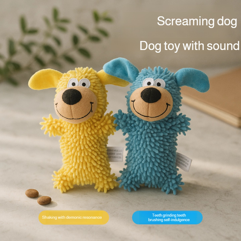 Interactive Dog Mop Toy | Squeaky Chew Toy for Teeth Cleaning & Fun