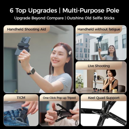 🔥Limited stock! 49% OFF-🎁🎁4-in-1 Multifunctional 360° Rotation Magnetic Selfie Stick