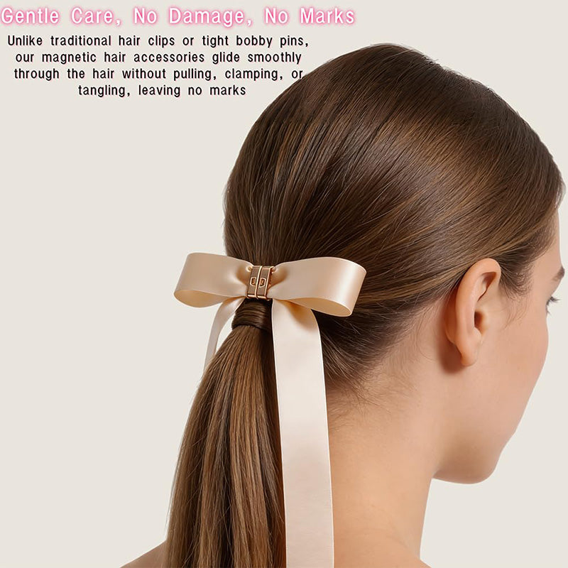 Magnetic Bow Clip, Magnetic Hair Clips For Women Girls, Strong Hold Magnetics Claw Clips, Seamless 2-in-1 Design