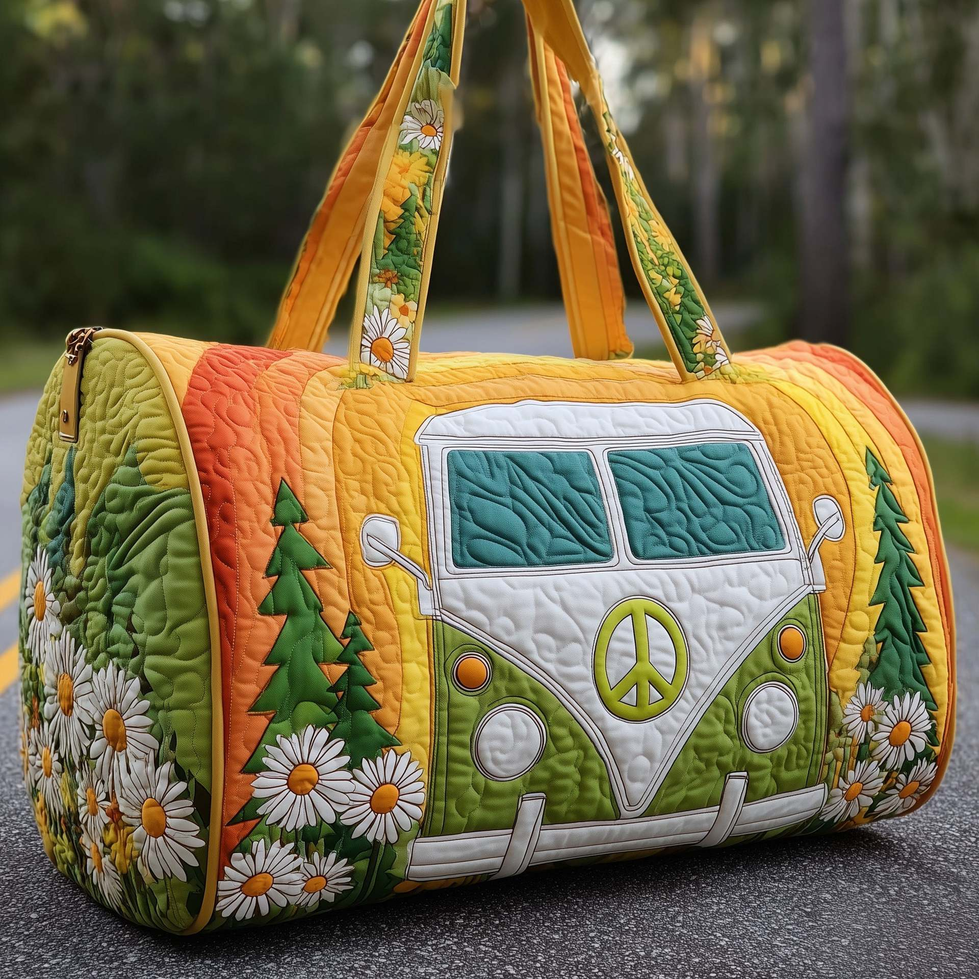 ✨Hippie Van Quilted Duffle Bag