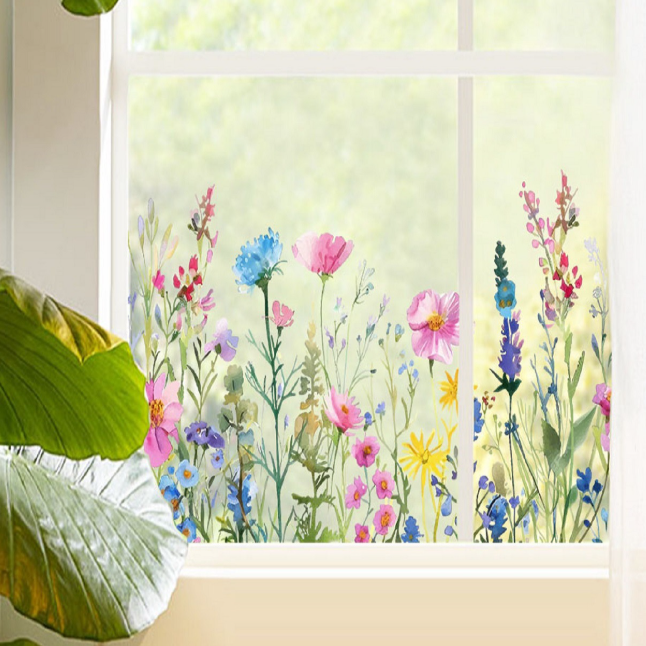 ✨LAST DAY: 49% OFF! - 💐Colorful Floral Bouquet Window Sticker🖼️(Cut to size freely)