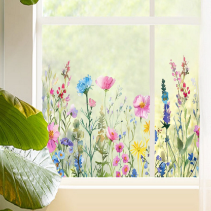 ✨LAST DAY: 49% OFF! - 💐Colorful Floral Bouquet Window Sticker🖼️(Cut to size freely)