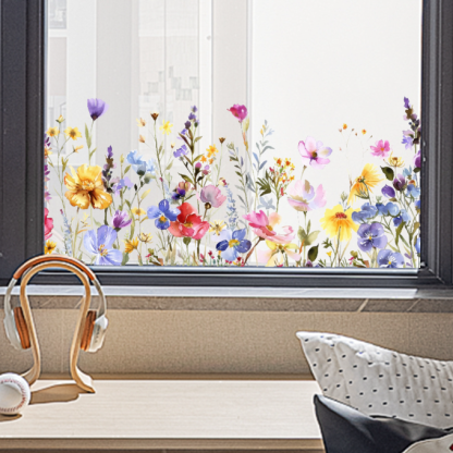 ✨LAST DAY: 49% OFF! - 💐Colorful Floral Bouquet Window Sticker🖼️(Cut to size freely)