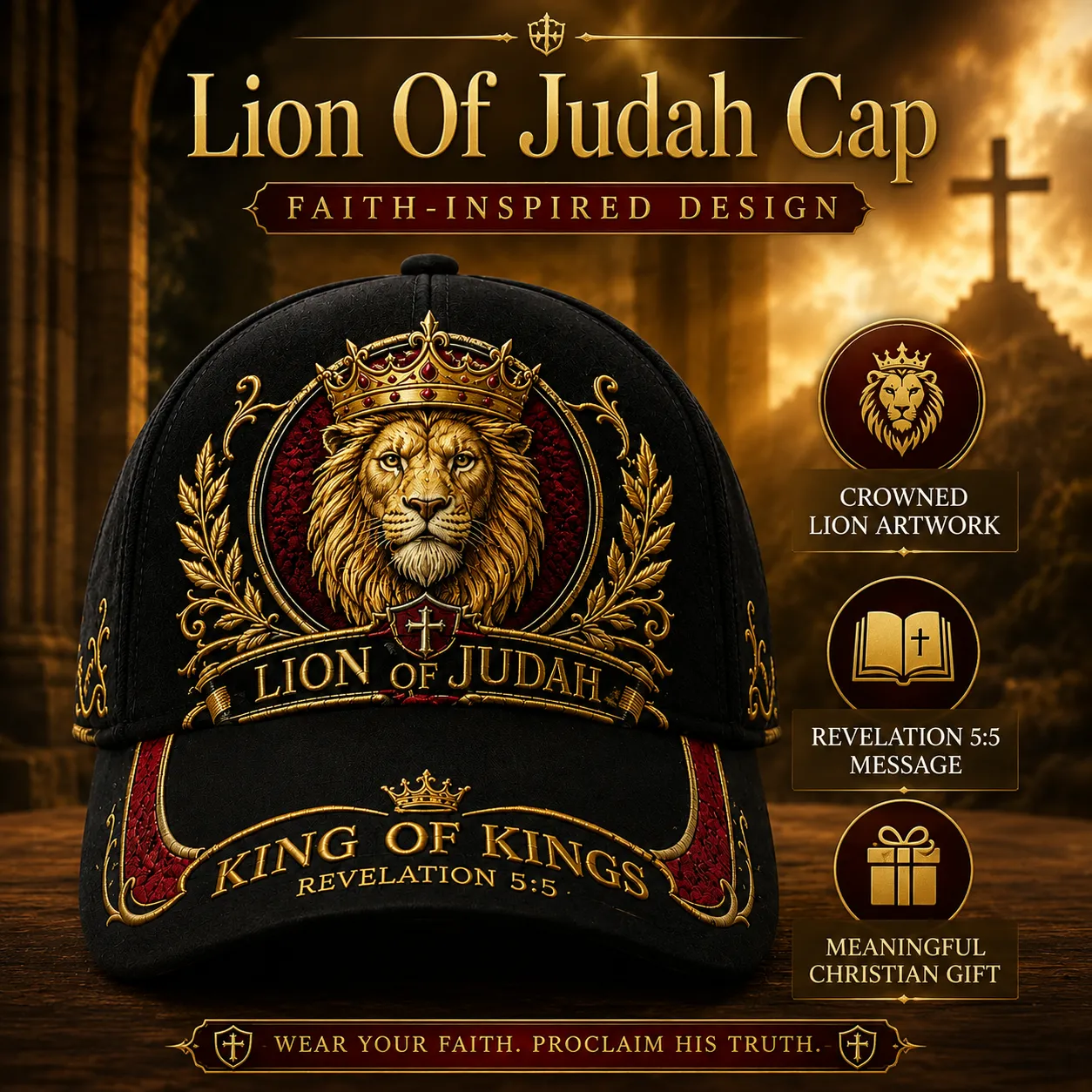 Lion of Judah Art  Print Hat