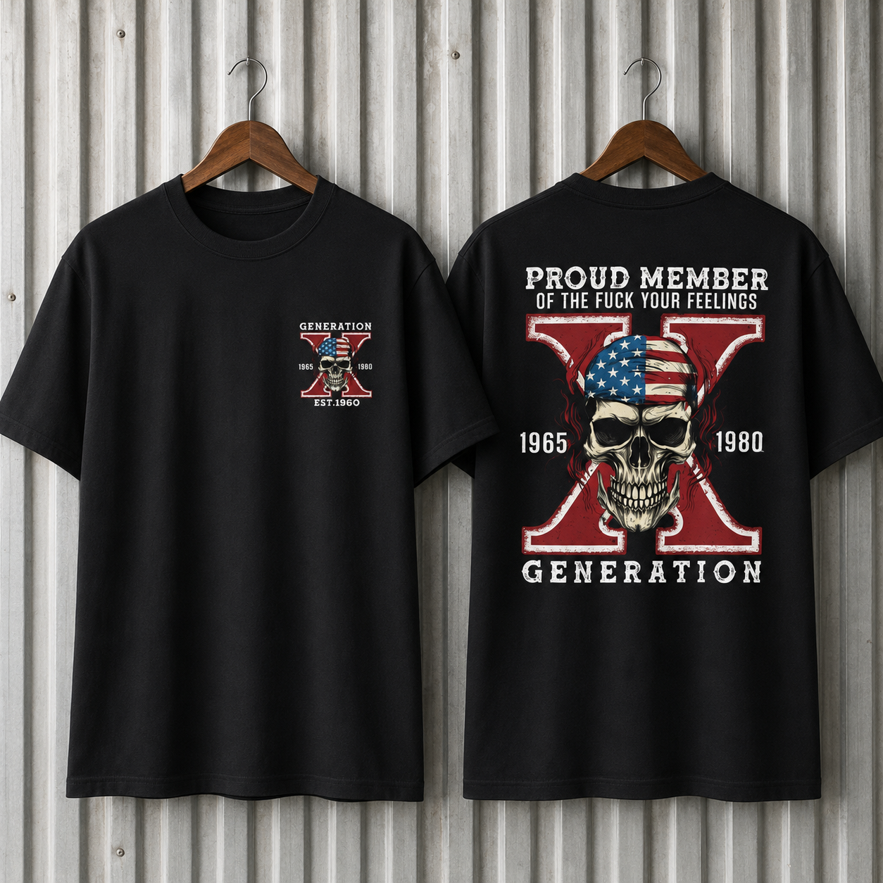 Custom Gen X Skull New Printing T-shirt