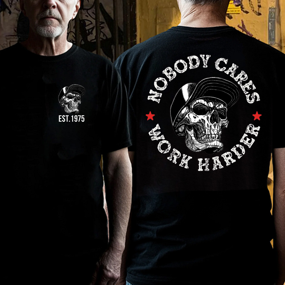 Nobody Cares Work Harder" Hardcore Graphic Apparel | Customizable Year Hoodie & Tee