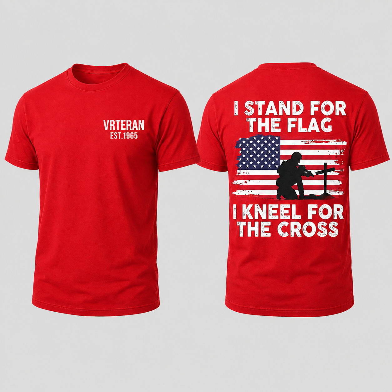 I Stand For The Flag I Kneel For The Cross American Flag Patriotic Graphic T Shirt