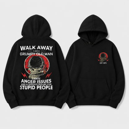 Custom EST. YEAR Grumpy Old Man Skull Print Unisex Hoodie