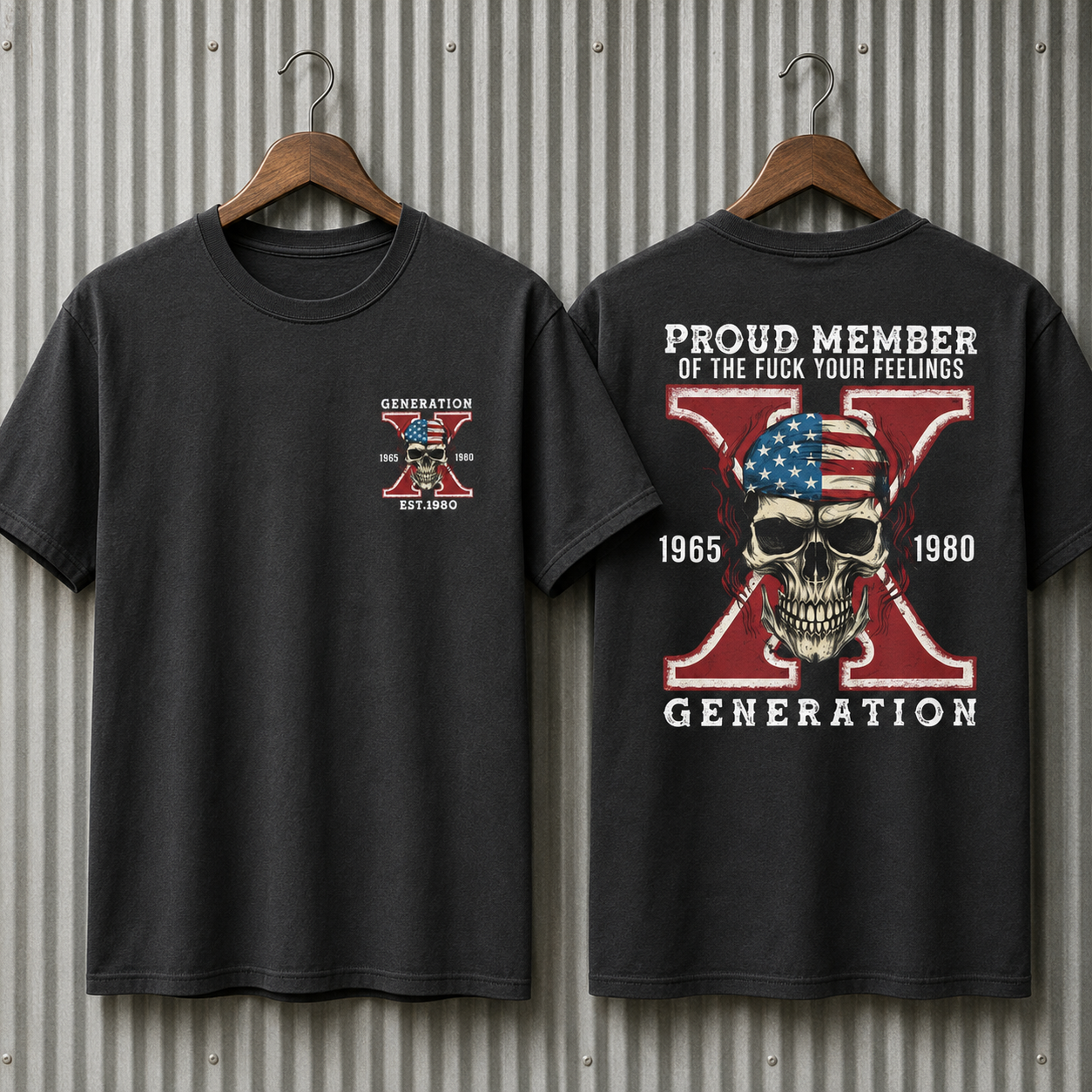 Custom Gen X Skull New Printing T-shirt
